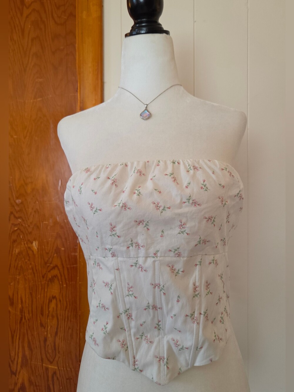 Street Wear Society | Cottagecore Dainty Floral Corset Bustier Top | Sz Lrg